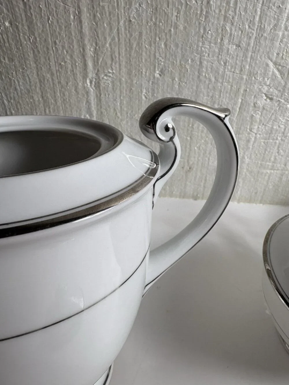 New Rose Hand Painted Teapot, Sugar Bowl And Creamer